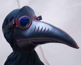 Plague Doctor Mask, Halloween Mask, Leather Steampunk Mask, Cosplay Mask, Bird Mask, Costume Mask, Masquerade Mask