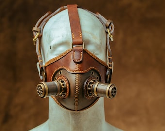 Steampunk Mask, Leather Gas Mask