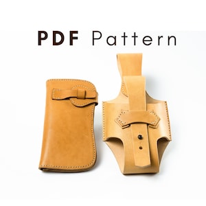 Cartera y funda biker de cuero, patrón y tutorial en PDF