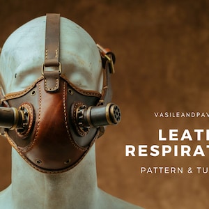 Leather Respirator, Steampunk Mask, Downloadable PDF Pattern Video Tutorial