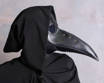 Plague Doctor Mask, Halloween Mask, Leather Steampunk Mask, Cosplay Mask, Bird Mask, Costume Mask, Masquerade Mask
