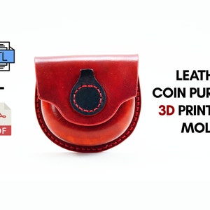 Leder Geldbörse 3D gedruckte Formen | Digitale STL+PDF Datei | Kleingeldbeutel