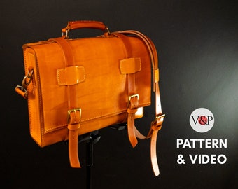 Douglas Briefcase Pattern, DIY Leather, PDF Pattern & Instructional Video by Vasile and Pavel