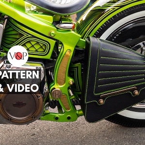 Modèle PDF de sacoche de bras oscillant pour moto, sacoche en cuir, sacoche latérale, vidéo d'instructions par Vasile et Pavel
