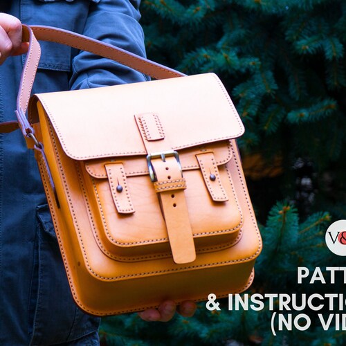 Leather Zipper Messenger Bag PDF Pattern Leather Bag Etsy