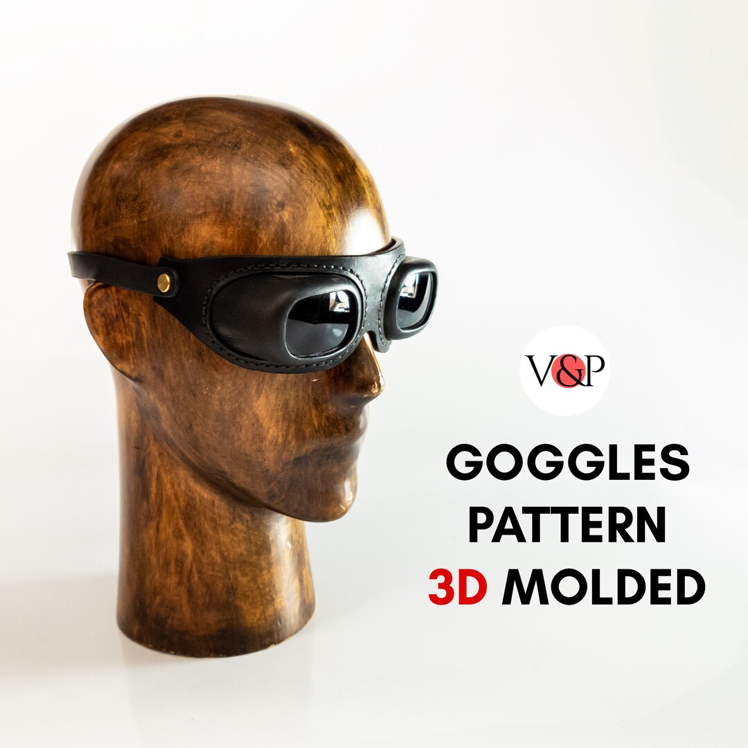 Steampunk Leather Googles PDF Pattern With 3D Printing Molds, STL Files, Cyberpunk Goggles Diy
