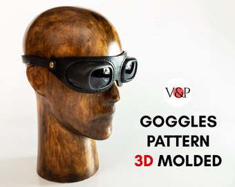 Steampunk Leather Googles PDF Pattern with 3D Printing Molds, STL Files, Cyberpunk Goggles Diy