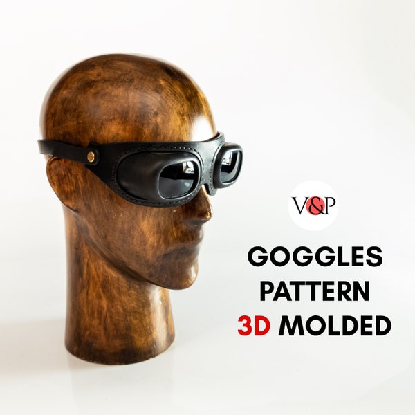 Steampunk Leather Googles PDF Pattern with 3D Printing Molds, STL Files, Cyberpunk Goggles Diy