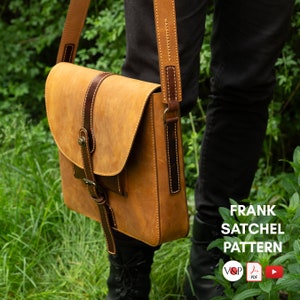 Patron PDF pour sac cartable Frank, cadeau DIY, patron en cuir, sac pour ordinateur portable, patron PDF et instructions vidéo par Vasile et Pavel