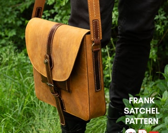 PDF Schnittmuster für Frank Schulranzentasche, DIY Geschenk, Leder Schnittmuster, Laptoptasche, PDF Schnittmuster und Video Anleitung von Vasile und Pavel