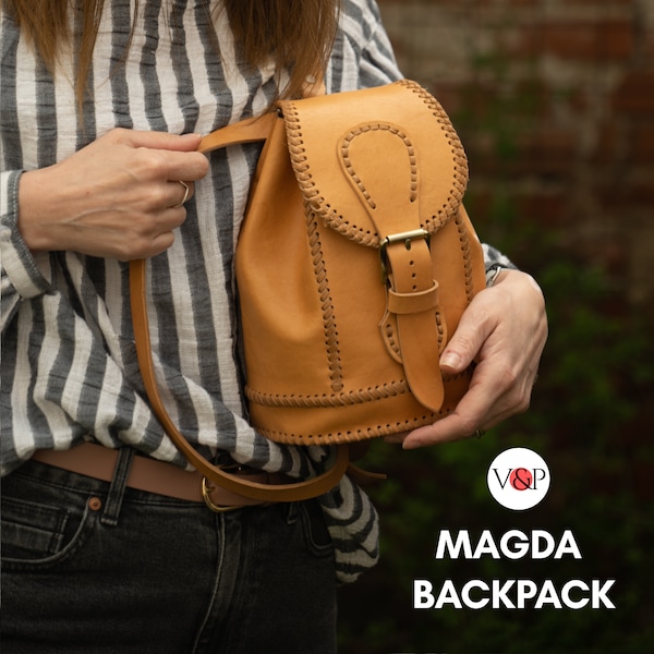 Magda Backpack Pattern, Mini Backpack, Laced Backpack, PDF Pattern and Instructional Video by Vasile and Pavel