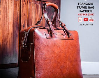 PDF + Video + DXF for Francois Travel Leather Bag by Vasile and Pavel