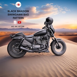 PDF Schnittmuster für Black Shadow Swingarm Fahrradtasche, DIY Geschenk, Leder Schnittmuster, Video Anleitung von Vasile und Pavel