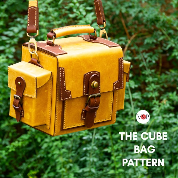 The CUBE Bag Pattern, Leather DIY, Leather Camera Bag, Leather Crossbody Bag, PDF Pattern & Instructional Video by Vasile and Pavel