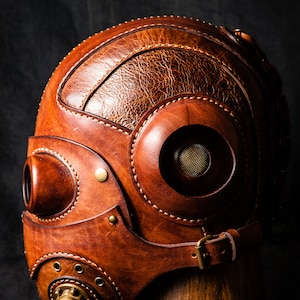 Dust Angel Skull Helmet Steampunk Industrial, Leather Helmet and Mask, Cosplay Mask, Cyberpunk Mask image 7