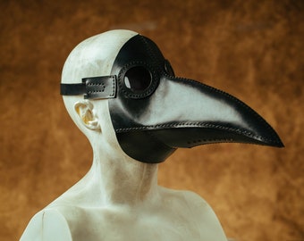 Plague Doctor Mask, Halloween Mask, Leather Steampunk Mask, Cosplay Mask, Bird Mask, Costume Mask, Masquerade Mask