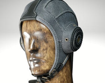 Steampunk Leather Aviator Cap, WWI Helmet, Cosplay Costume