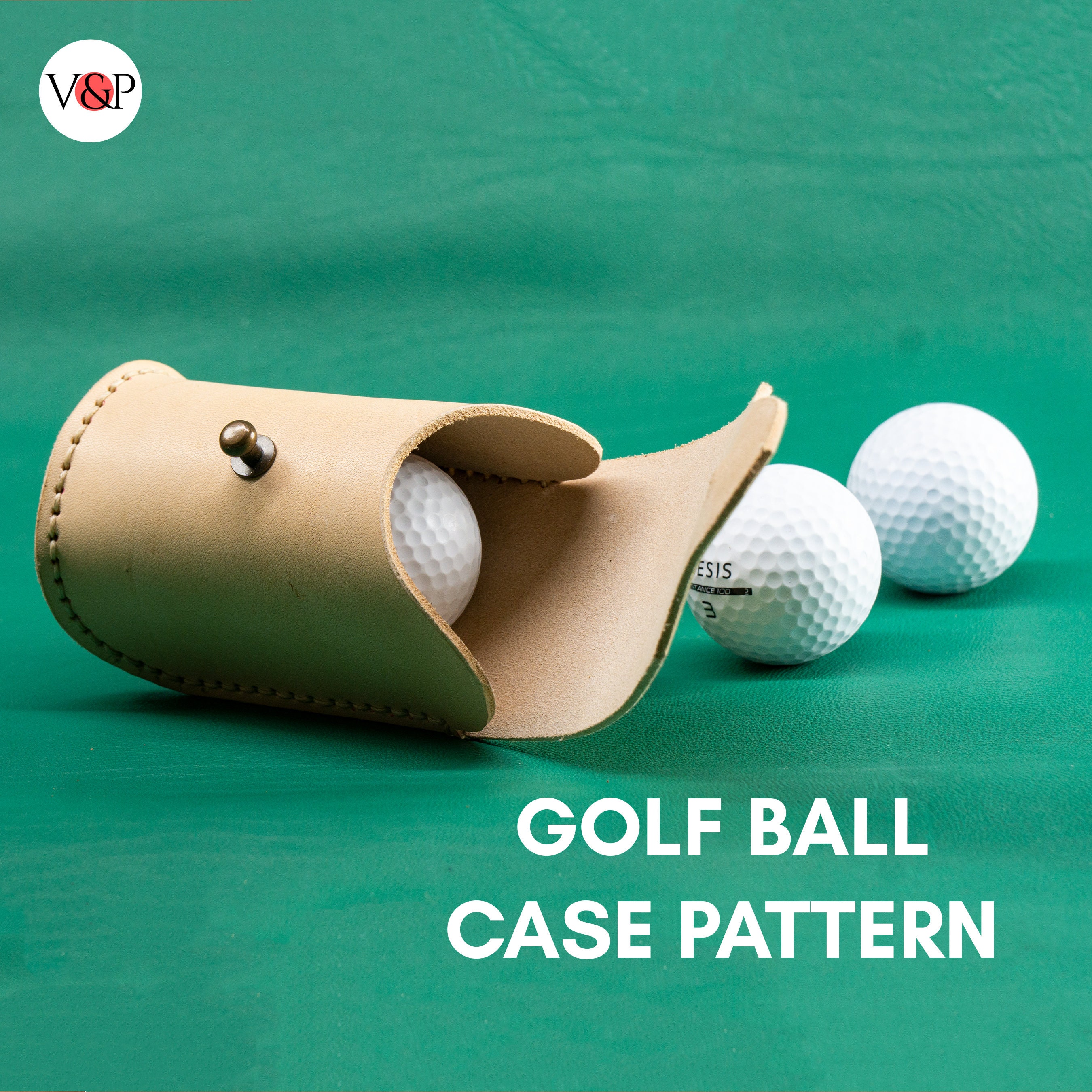 Case for 4 Golf Balls - Dark Green - Smooth Leather