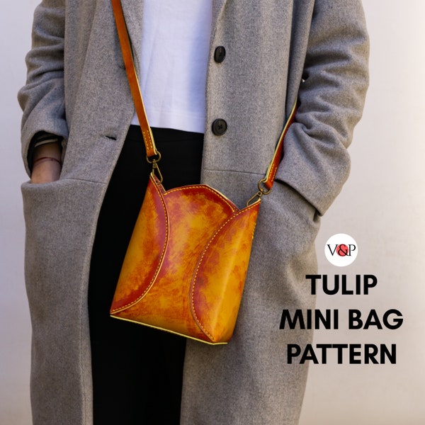 PDF Schnittmuster für Tulip Mini Bag, PDF-Schnittmuster und Video-Anleitung von Vasile und Pavel