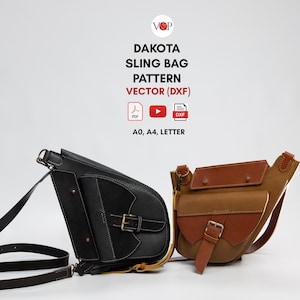 PDF Schnitt, DXF Datei für Dakota Sling Bag, DIY Geschenk, Leder Schnittmuster, Video Anleitung von Vasile und Pavel