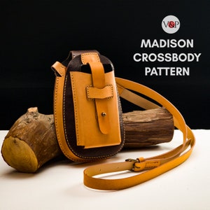 Patron PDF de sac pour téléphone Madison, bandoulière en cuir, petit sac à main, patron PDF et vidéo d'instructions par Vasile et Pavel