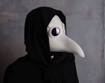 Plague Doctor Mask, Halloween Mask, Leather Steampunk Mask, Cosplay Mask, Bird Mask, Costume Mask, Masquerade Mask