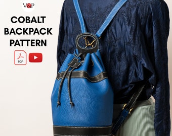 PDF Pattern for Cobalt Mini Bucket Backpack and  Instructional Video by Vasile and Pavel