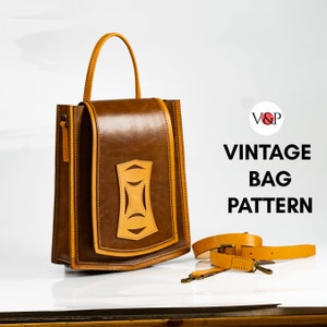 PDF Pattern Vintage Bag, Leather DIY, PDF Pattern & Instructional Video by Vasile and Pavel