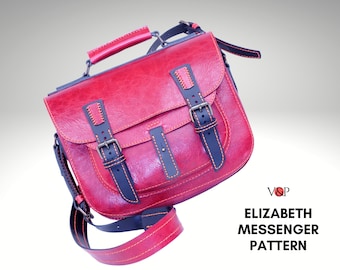 Elizabeth Messenger Pattern, Leather Crossbody Bag, PDF Pattern and Instructional Video by Vasile and Pavel