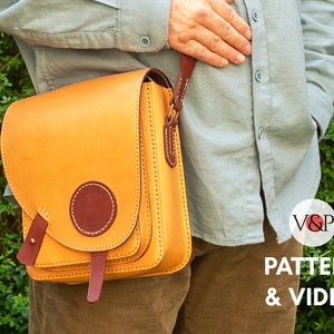 Bruce Messenger Pattern,  Vertical Messenger Bag, Crossbody, PDF Pattern, Vector for Laser Cut and Instructional Video by Vasile and Pavel