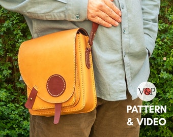 Bruce Messenger Bag Pattern,  Vertical Messenger Bag, Crossbody Bag, PDF Pattern and Instructional Video by Vasile and Pavel