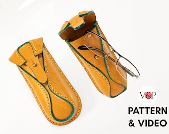 Eyeglass Case Pattern, Leather Pen Case, PDF Pattern and Instructional Video by Vasile and Pavel