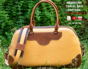 PDF + Vidéo + DXF, Sac de voyage Hermione, DIY en cuir, Sac de sport par Vasile et Pavel