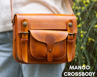 PDF Pattern Mango Bag,  Leather Crossbody, Small Purse, PDF Pattern and Instructional Video by Vasile and Pavel