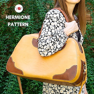 PDF Schnittmuster, Hermione Reisetasche, Leder DIY, Turnbeutel, Ledertasche, Video Anleitung von Vasile und Pavel