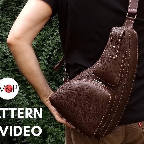 Sling Bag Leather Pattern, Backpack, Small Backpack, PDF Pattern and Instructional Video by Vasile and Pavel