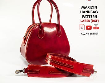 PDF +DXF Laser Cut + Video for Marilyn Leather Handbag