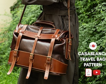 PDF Pattern for Casablanca Travel Bag, Leather Messenger Bag, DIY Gift, PDF Pattern & Instructional Video by Vasile and Pavel