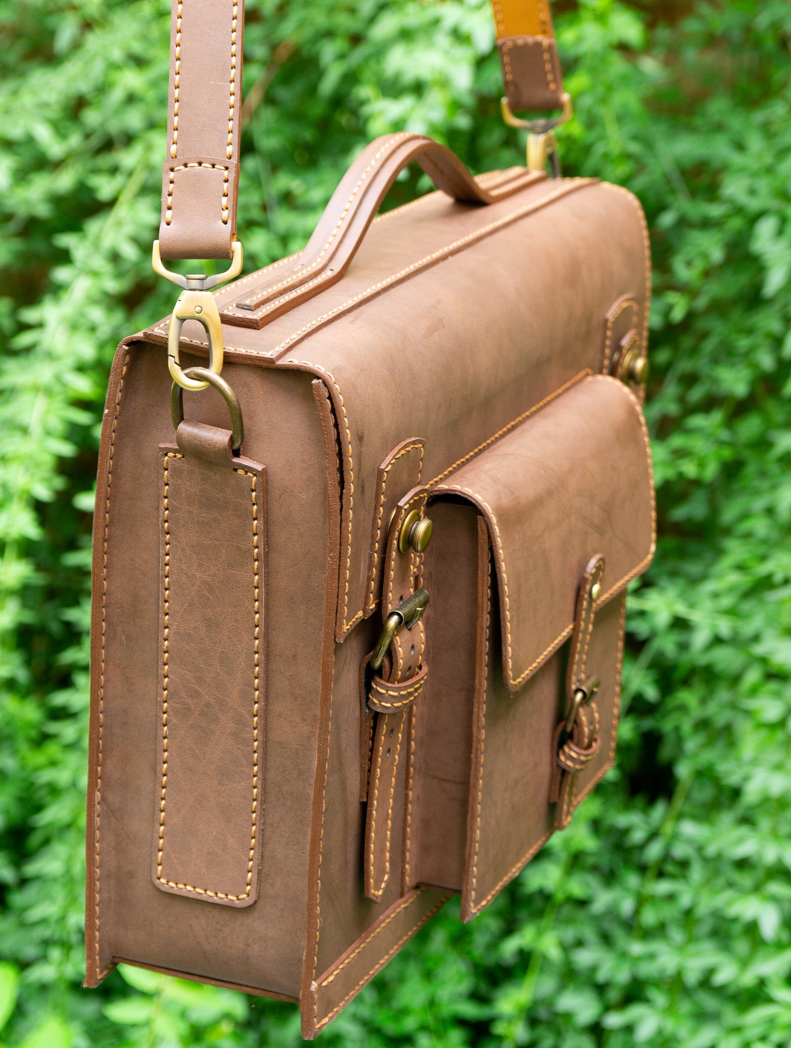 Leather Briefcase Pattern Leather Messenger Bag Leather Etsy