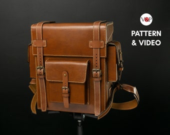 Toshiro Leather Backpack, PDF Pattern, Video Instructions, Leather Rucksack by Vasile and Pavel