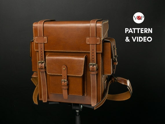Toshiro Leather Backpack, PDF Pattern, Video Instructions, Leather Rucksack by Vasile and Pavel