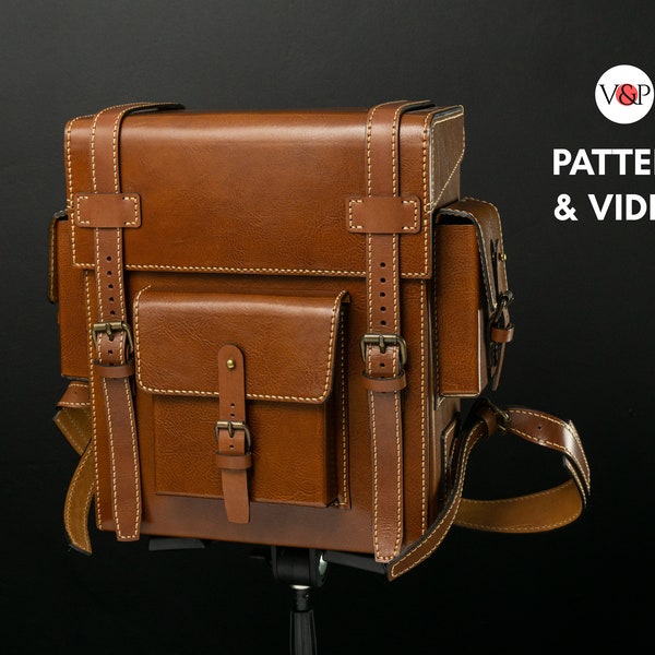 Toshiro Leather Backpack, PDF Pattern, Video Instructions, Leather Rucksack by Vasile and Pavel