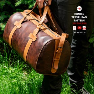 PDF Schnitt und DXF für Hunter Reisetaschen Schnittmuster, Leder-Gym-Tasche, Weekender, Instruktionsvideo von Vasile und Pavel