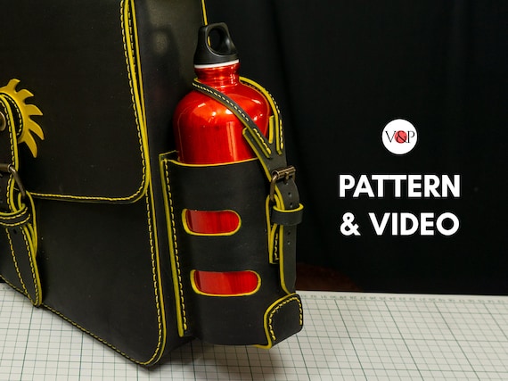 Fuel Bottle Holder Pattern, Biker Accessories, Leather DIY, Motorcycle Tool Bag, Video Instructions