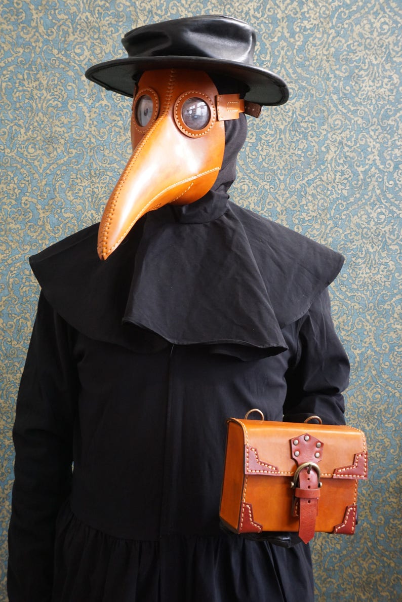Plague Doctor Mask Face Mask Masquerade Gas Mask Halloween Steampunk Cosplay Steampunk Mask Leather image 2