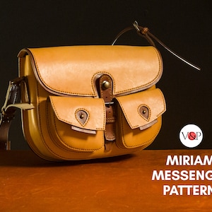 Miriam Messenger Schnittmuster, Leder Damen Tasche, Crossbody Tasche DIY, PDF Schnittmuster & Anleitungsvideo von Vasile und Pavel