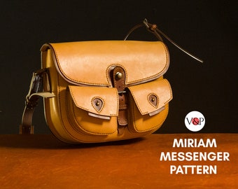 Miriam Messenger Pattern, Leather Womens Bag,  Crossbody Bag DIY, PDF Pattern & Instructional Video by Vasile and Pavel