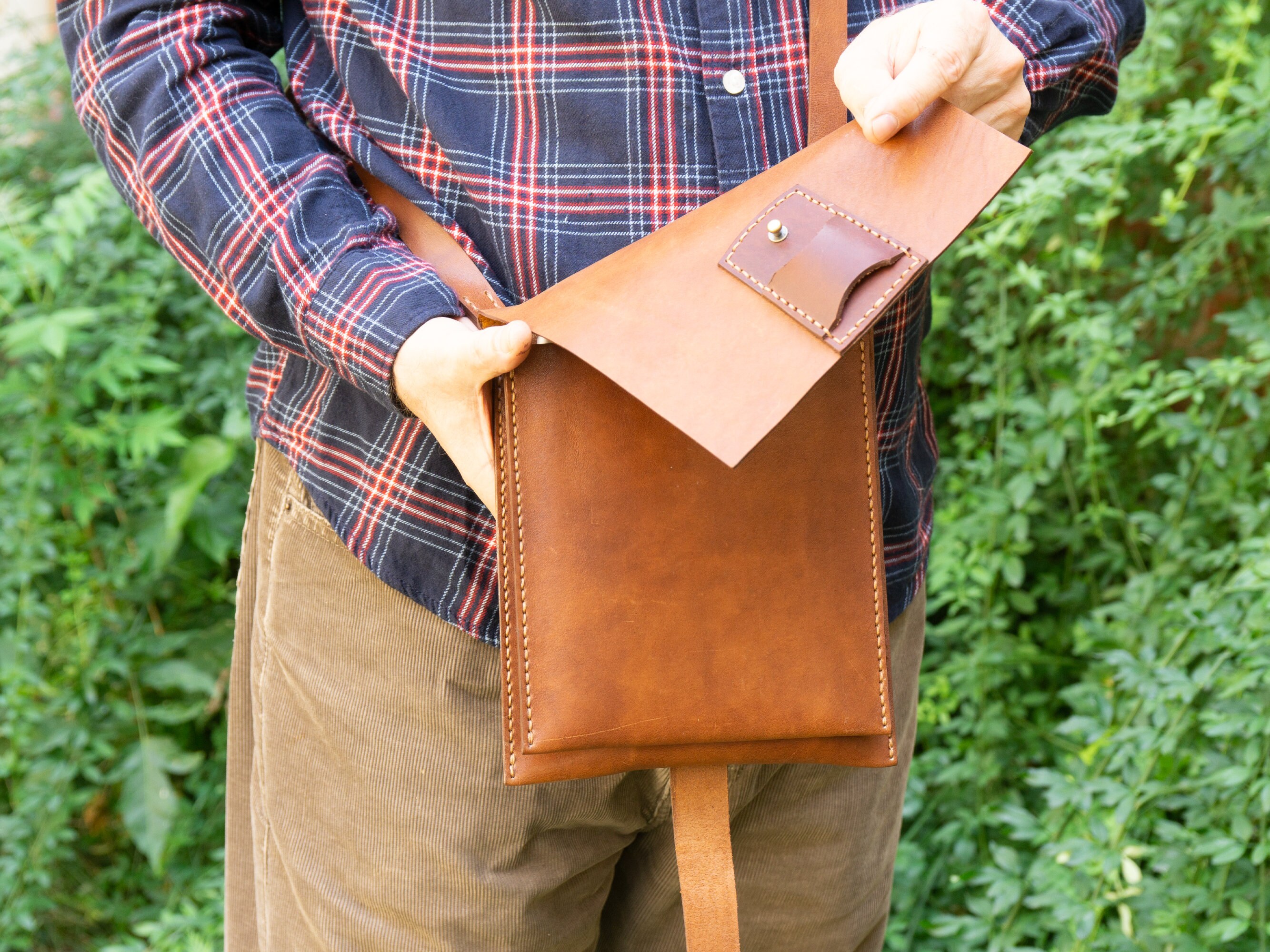 Cross Body Bag Pattern Bag With Secret Pocket Leather Etsy