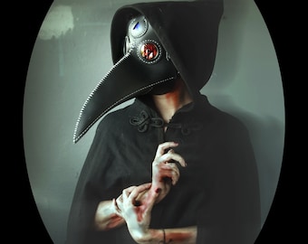 Plague Doctor Mask, Halloween Mask, Leather Steampunk Mask, Cosplay Mask, Bird Mask, Costume Mask, Masquerade Mask