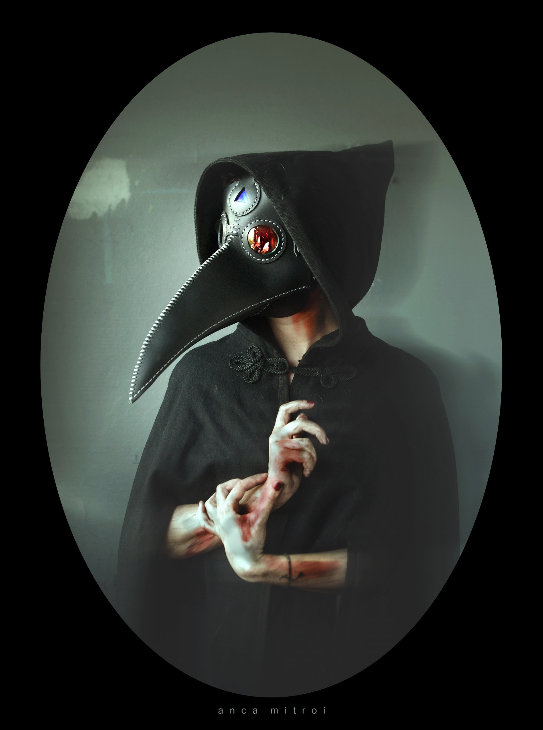 Nero nero Aolvo Plague Doctor Bird Mask Halloween Prop fotografia per Steampunk feste di carnevale Cosplay costume di Halloween puntelli 